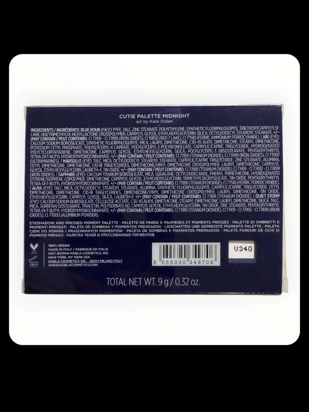 Midnight Cutie Palette - Blue & Silver Eyeshadow Set Nabla Discontinued